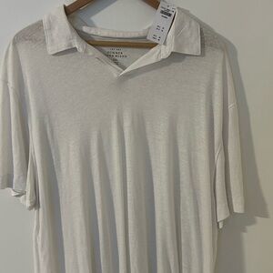 Abercrombie & Fitch Men's Cream Polo Shirt